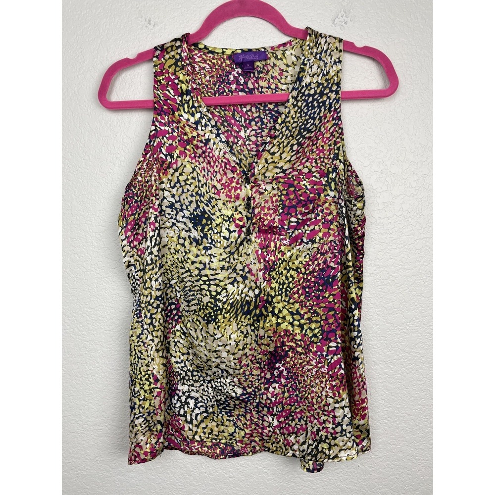 Hale Bob Tank Top Womens Small Multicolor Geometric Sleeveless Blouse Shirt